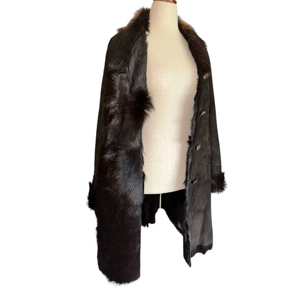 Amara Rosa Y2K  Leather Penny Lane Revival Coat Boho Glam Medium - Picture 10 of 11